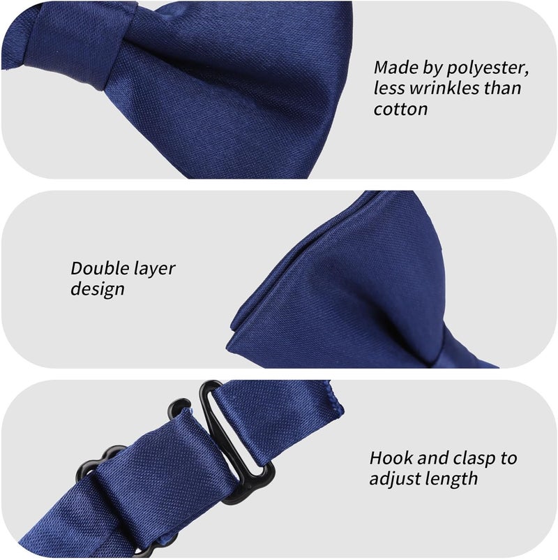 Eshwb Kids Bow Tie, Classic Solid Color Pre-Tied Bow Tie Adjustable Neck Bowtie for Boys Wedding Parties - Image 3